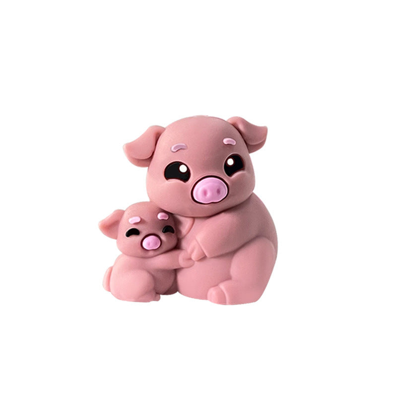 Wholesale 20pcs 3D silicone cute pigs beads